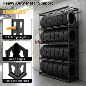 5-Tier Metal Shelving Unit 2000 lbs Capacity with Adjustable Wire Racks Set of 4 view 6