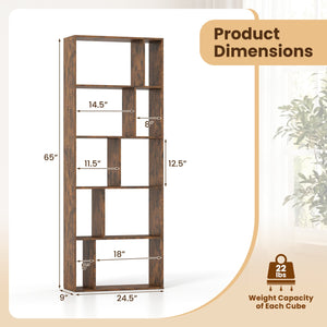 5-Tier Modern Bookshelf with Open Back and 2 Anti-Tipping Kits-Brown view 5