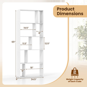 5-Tier Modern Bookshelf with Open Back and 2 Anti-Tipping Kits-White view 5