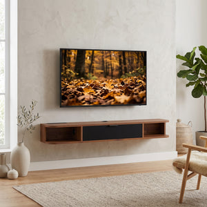 47" Floating TV Stand for TVs up to 50 Inch, Wall Mounted Media Console with Flip Drawer and 2 Open – view 6