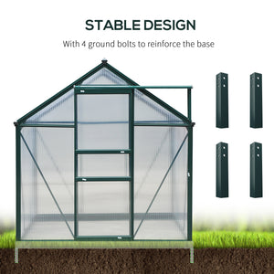 6.2' x 8.3' x 6.6' Clear Polycarbonate Greenhouse, Large Walk-In Green House w/ Slide Door