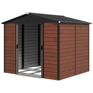 8' x 7' Outdoor Storage Shed, Easy to Assemble, Upgraded Galvanized Metal Garden Shed with Lockable Doors – view 8