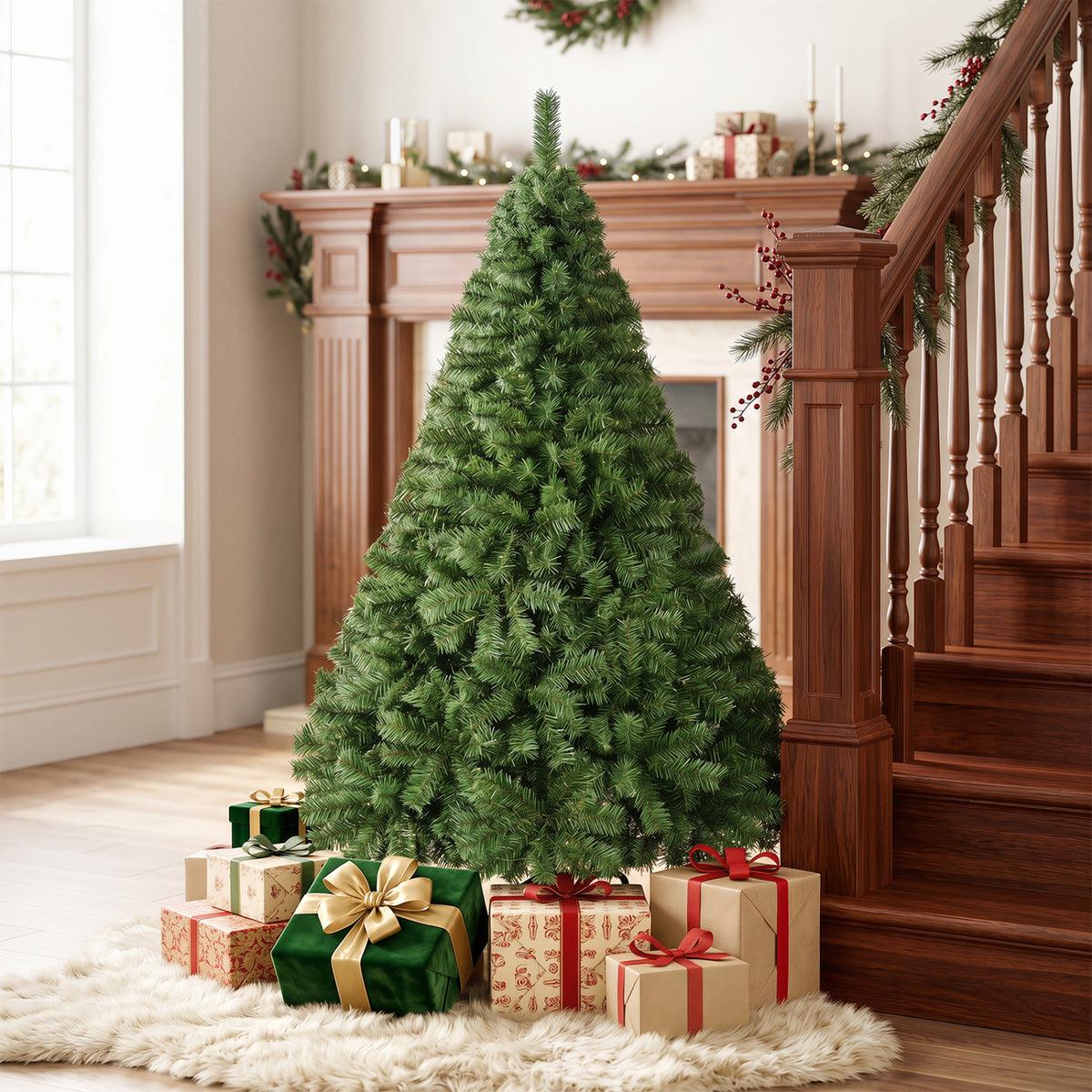 5ft Automatic Christmas Tree with 519 Full PVC Branch Tips view 2