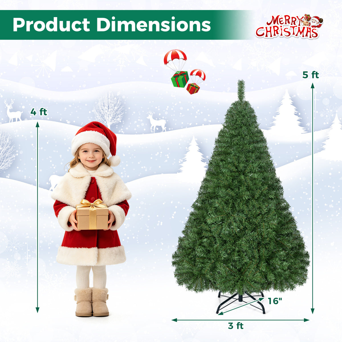 5ft Automatic Christmas Tree with 519 Full PVC Branch Tips view 5