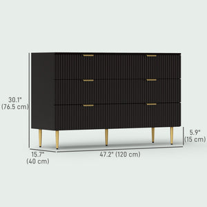 Modern Chest of Drawers 4 Drawer Dresser for Bedroom with Gold Legs and Handles, Black – view 16