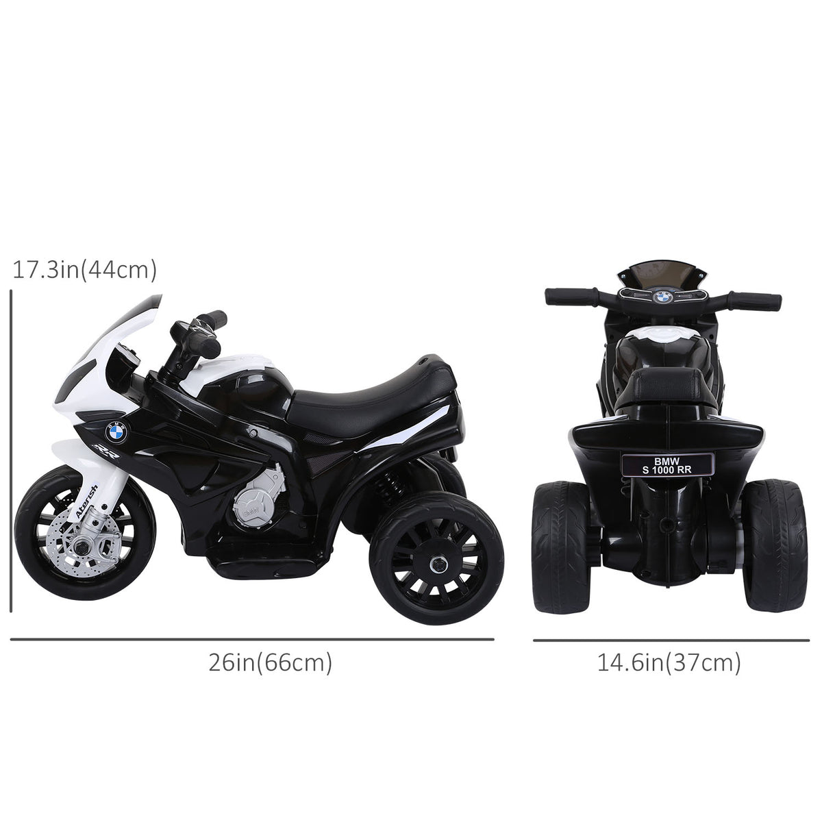 Aosom Kids Motorcycle, 6V Battery Powered Toddler Motorcycle with Headlight, Music, 3 Wheels Electric Motorcycle for Kids, Licensed BMW, Gift for Boys & Girls -