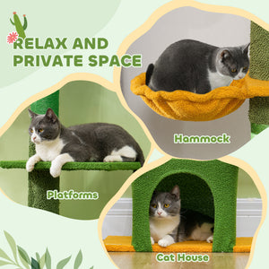 Floor to Ceiling Cat TreeTower with 90.5"-108" Adjustable Height, Scratching Posts, Hammock, Condo – view 13