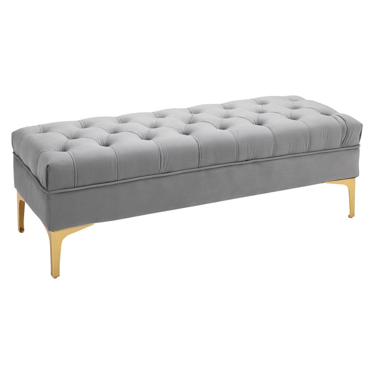 End of Bed Bench, Upholstered Bench, Entryway Shoe Bench with Button Tufted for Living Room, Bedroom, Blue – view 15