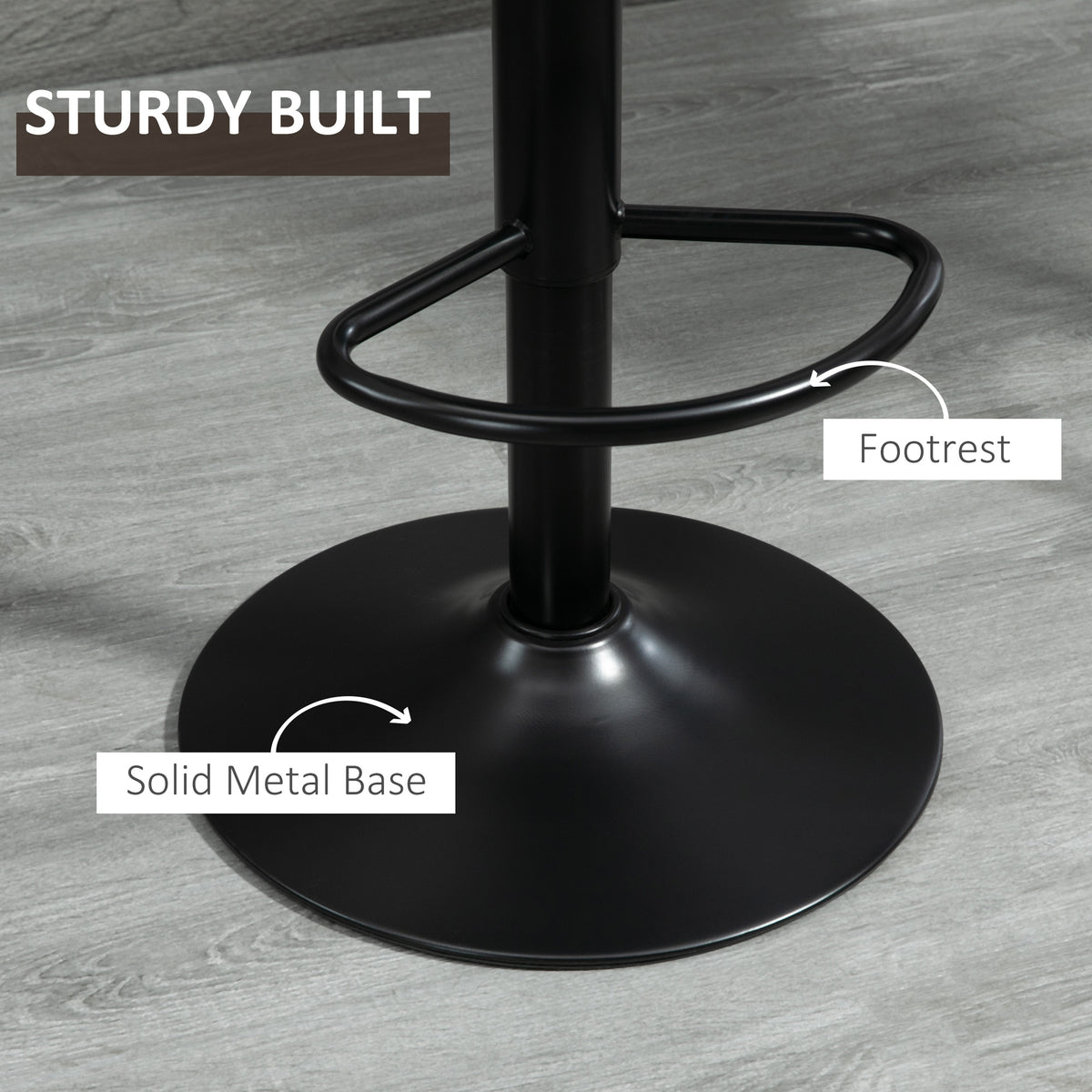Adjustable Bar Stools Set of 2, Leathaire Swivel Barstools with Back and Footrest – view 7