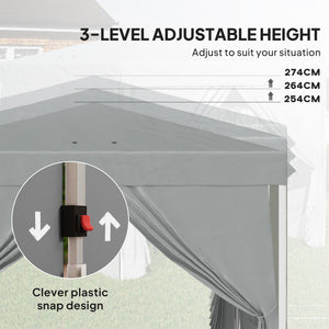 10' x 10' Pop-Up Canopy Tent with Sidewalls, Height-Adjustable, Carry Bag Included, for Outdoor, Garden – view 4