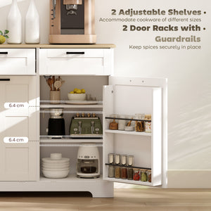 13 Gallon Tilt Out Garbage Cabinet, Kitchen Island with Trash Cabinet, 2 Drawers, Door Racks – view 12