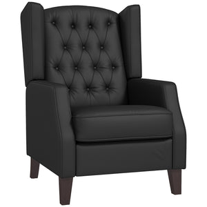 Faux Leather Accent Chair with Thick Padding for Living Room, Bedroom, Home Office, Khaki