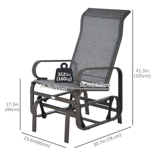 Patio Glider with Breathable Mesh Fabric, Outdoor Glider Chair, Garden Rocking Gliding Seat for Patio – view 5