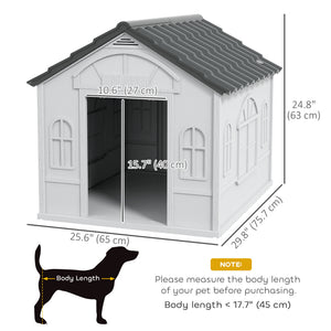 26" Plastic Dog House Outdoor with Air Vents, for Small Medium Dogs, Blue – view 9