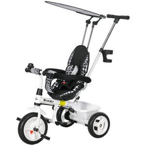 Qaba 6 in 1 Kids Tricycle with Removable Handlebar and Canopy, Navy