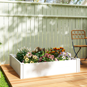 Vinyl Raised Garden Bed Kit, 2 x 2 x 1ft Modular Elevated Garden Box with Slotting Legs and Open Bottom – view 13