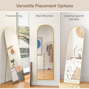 Arched Standing Mirror, 64" x 20" Full Length Mirror, Free Standing or Wall Mounted for Living Room – view 13