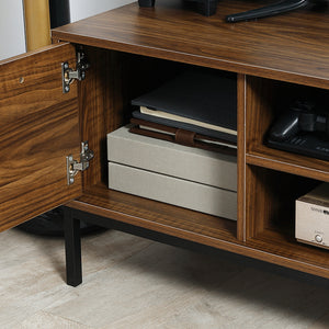 TV Stand for TV up to 50 Inches, TV Cabinet with Door, Open Storage and Drawers, TV Table with Steel Legs – view 6