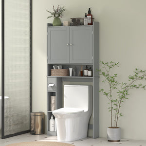 Modern Over the Toilet Storage Cabinet with 2 Doors, Above Commode Storage Cabinet with Toilet Paper – view 7