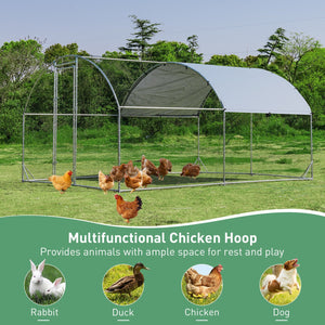 6.2 Feet/12.5 Feet/19 FeetLarge Metal Chicken Coop Outdoor Galvanized Dome Cage with Cover-M view 7