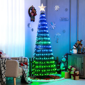 6.2 Feet Pop-up Lighted Christmas Tree with 282 RGB LED Lights-Green view 6