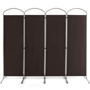 6.2Ft Folding 4-Panel Room Divider for Home Office Living Room -Brown