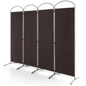6.2Ft Folding 4-Panel Room Divider for Home Office Living Room -Brown view 4