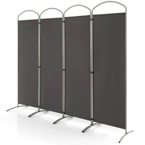 6.2Ft Folding 4-Panel Room Divider for Home Office Living Room -Gray view 4