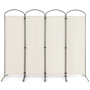 6.2Ft Folding 4-Panel Room Divider for Home Office Living Room -White