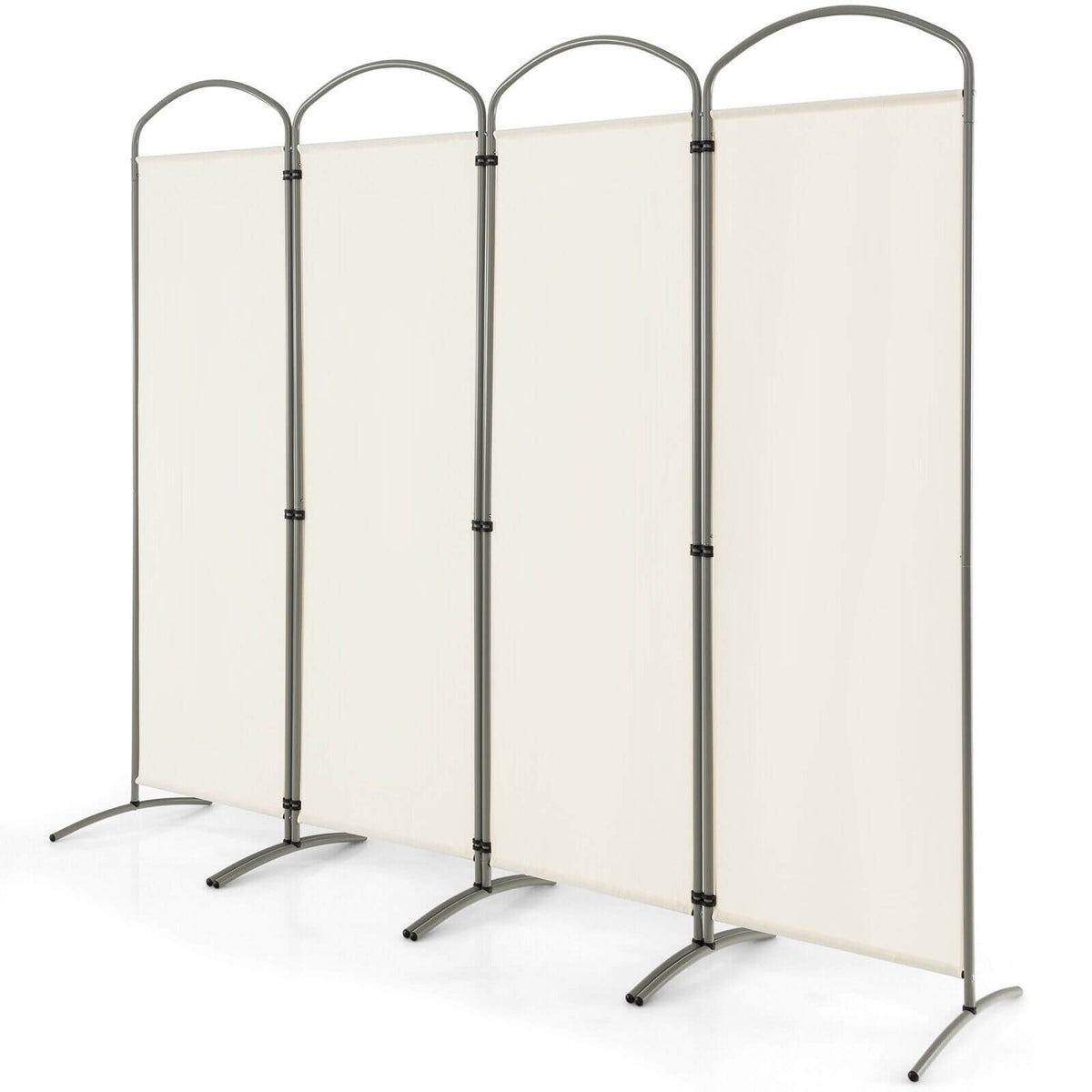 6.2Ft Folding 4-Panel Room Divider for Home Office Living Room -White view 4