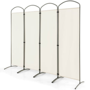 6.2Ft Folding 4-Panel Room Divider for Home Office Living Room -White view 4