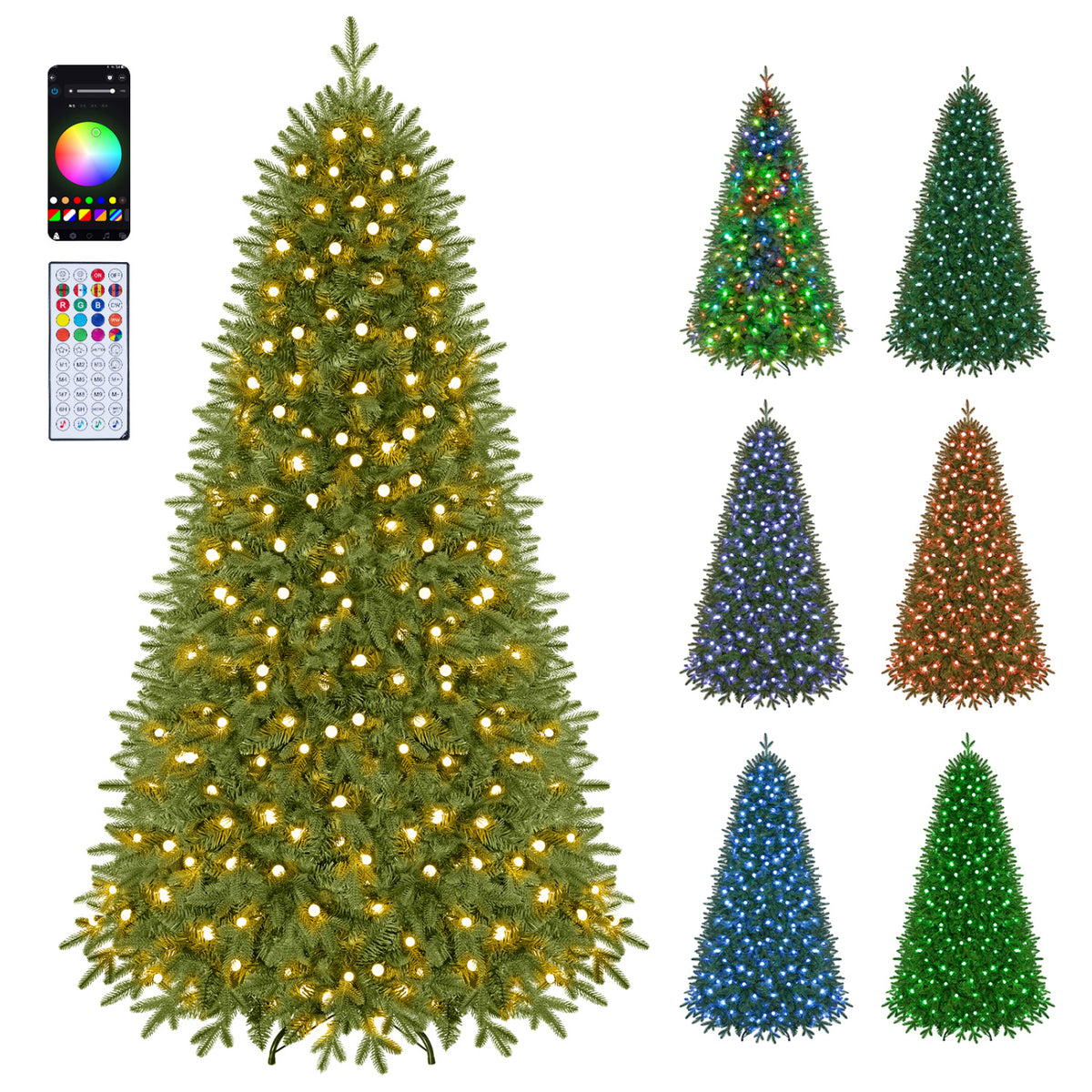 6.3 FT Smart Christmas Tree with 230 Pre-Lit RGB LED Lights-M