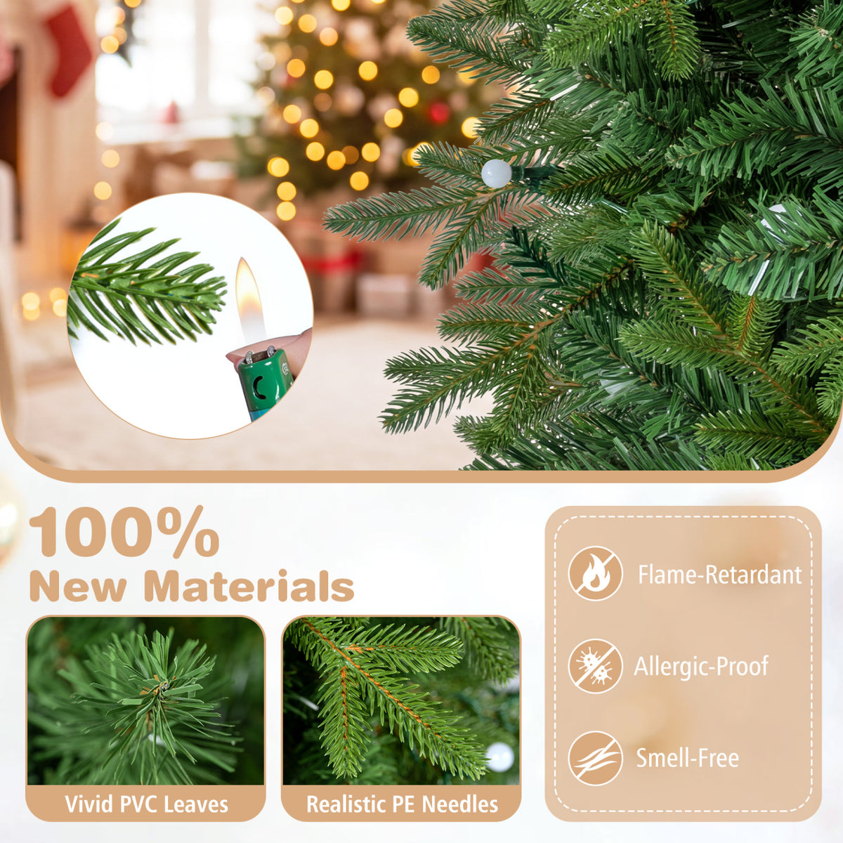 6.3 FT Smart Christmas Tree with 230 Pre-Lit RGB LED Lights-M view 9