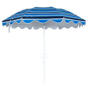 6.5 FT Beach Umbrella UPF 50+ with Sand Anchor for Garden Pool Backyard-Navy