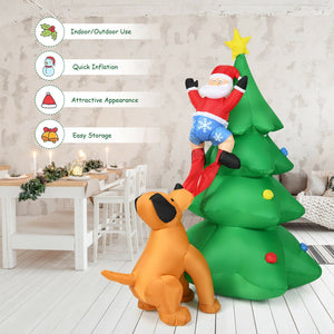 6.5 Feet Outdoor Inflatable Christmas Tree Santa Decor with LED Lights view 3