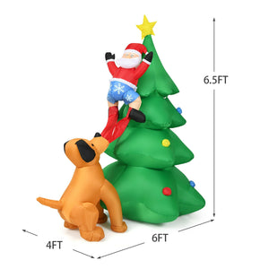 6.5 Feet Outdoor Inflatable Christmas Tree Santa Decor with LED Lights view 4