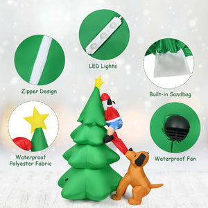 6.5 Feet Outdoor Inflatable Christmas Tree Santa Decor with LED Lights view 5