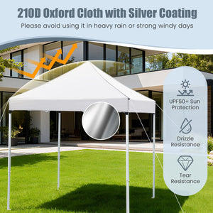 6.5 x 6.5 FT Pop up Canopy Tent with 4 Sidewalls and Wheeled Bag-white view 5