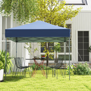 6.6 x 6.6 Feet Outdoor Pop-up Canopy Tent with UPF 50+ Sun Protection-Blue view 3