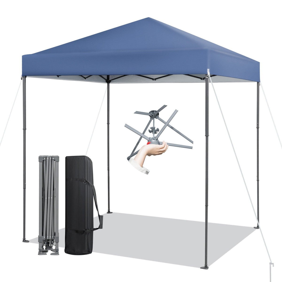 6.6 x 6.6 Feet Outdoor Pop-up Canopy Tent with UPF 50+ Sun Protection-Blue view 7