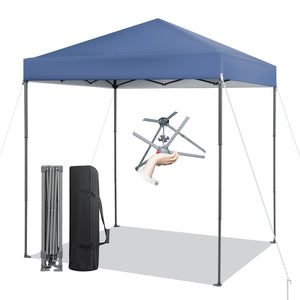 6.6 x 6.6 Feet Outdoor Pop-up Canopy Tent with UPF 50+ Sun Protection-Blue view 7
