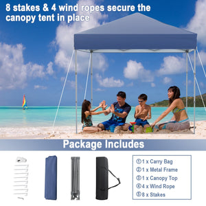 6.6 x 6.6 Feet Outdoor Pop-up Canopy Tent with UPF 50+ Sun Protection-Blue view 8