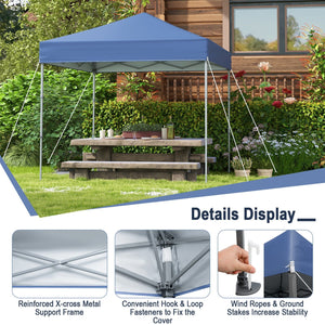 6.6 x 6.6 Feet Outdoor Pop-up Canopy Tent with UPF 50+ Sun Protection-Blue view 9