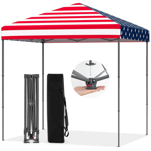6.6 x 6.6 Feet Outdoor Pop-up Canopy Tent with UPF 50+ Sun Protection-Multicolor view 4