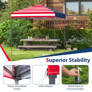 6.6 x 6.6 Feet Outdoor Pop-up Canopy Tent with UPF 50+ Sun Protection-Multicolor view 7