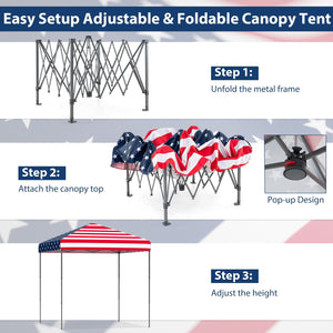 6.6 x 6.6 Feet Outdoor Pop-up Canopy Tent with UPF 50+ Sun Protection-Multicolor view 8