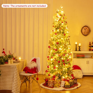 6/7.5/9 Feet Pre-Lit Artificial Christmas Tree Snow Flocked Hinged-7.5 Feet view 5
