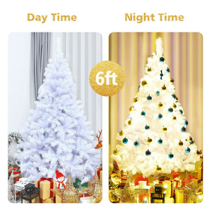 6' / 7.5' / 9' Hinged Artificial Christmas Tree with Metal Stand-6 ft view 8