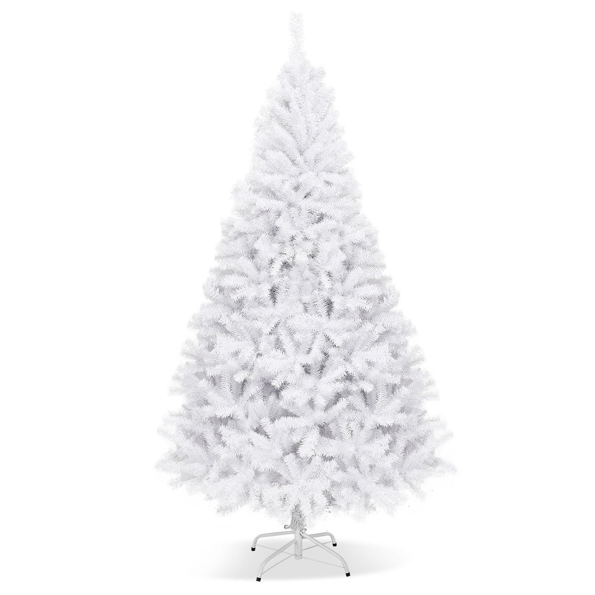 6 Feet / 7.5 Feet / 9 Feet Hinged Artificial Christmas Tree with Metal Stand-7.5 Feet