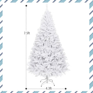6 Feet / 7.5 Feet / 9 Feet Hinged Artificial Christmas Tree with Metal Stand-7.5 Feet view 4